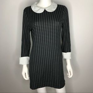 Fun 2 Fun Black and Grey Houndstooth Mod Dress